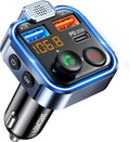 LENCENT FM Transmitter in-Car Adapter, Type-C PD 20W+ QC3.0 Fast USB Charger, Wireless Bluetooth 5.3 Radio Car Kit, Hands-Free Calling, MP3 Player Receiver Hi Fi Bass, Support U Disk
