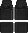 Skechers Memory Foam Car Mats,Leather Piping Floor Mats with Anti-Slip Pad,Universal Waterproof Fit Automotive Floor Mats for SUV,Vans,sedans,Trucks,Full Set 4pcs Grey