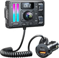 Nulaxy Bluetooth 5.3 Car Adapter with Air Vent Installation & DSP Noise Cancellation, QC3.0 & Type-C PD Car Charger Wireless FM Radio Transmitter Supports Bass & Treble Boost