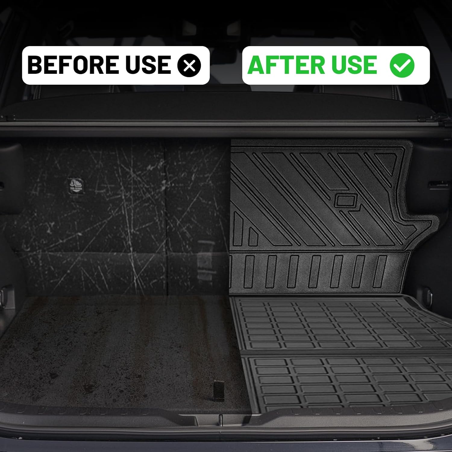 Vanseno Compatible for 2019-2024 2025 Toyota Rav4 Cargo Mat Rear Trunk Mat Cargo Liner Backrest Mats TPE All Weather Protector for 2019-2024 2025 Toyota RAV4 Accessories (Backrest Mats+Trunk Mat)