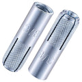 Wensilon(100 pcs) 3/8"-16 Premium Zinc Plated Carbon Steel Drop in Anchors Assortment, Knurled Drop-in-Anchor for Solid Concrete, Internal Forced Expansion Screw Bolts