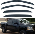 Set of 4 Front+Rear Smoke Sun/Rain Guard Outside Mount Tape-On Acrylic Window Visors Compatible with 07-14 Avalanche Suburban Yukon XL Silverado Sierra 1500 2500 3500 HD Crew Cab
