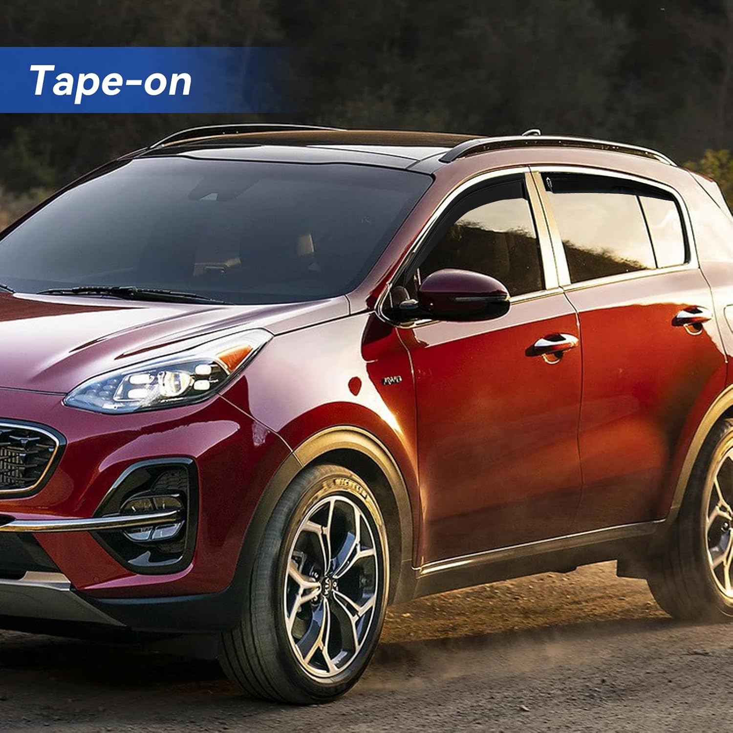 Window Visors Rain Guards for 2017 2018 2019 2020 2021 2022 Kia Sportage, Out-Channel Window Vent Wind Deflectors Visors Shades for 17-22 Sportage
