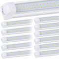 12 Pack,Led Shop Lights, 8FT Led Shop Light,100W 6000K 15000LM Clear White,Led Shop Light 8FT 110V Linkable Integrated Flat-Shape for Shop Garage,Warehouse,