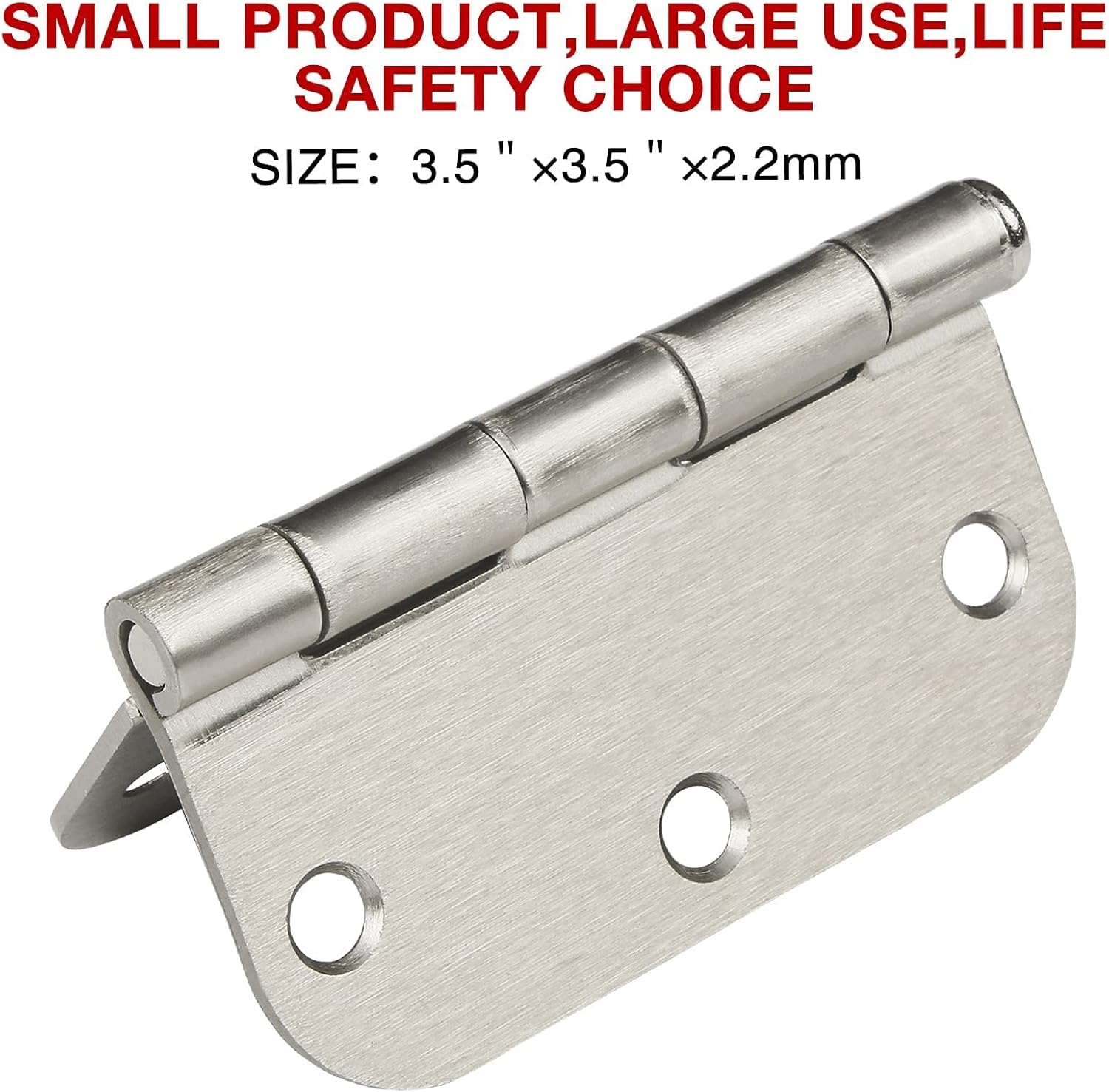 24 Pack Interior Satin Door Hinges Brushed Nickel 3.5 Inch x 3 1/2" 5/8" Rudius Rounded Heavy Duty Metal Iron Hinge 3 ½ Bifold Standard Doors Hardware Fittings for Flat,Bed/Storage/Basement Room