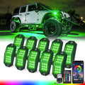 Xprite Jeep Rock Lights 10 Pods Wide Angle Bluetooth RGB LED Rocklights Kit, Multicolor Neon Lighting Footwell Underglow Kits w/Wireless Remote, Compatible Off-Road Trucks Cars UTV ATV SUV RZR