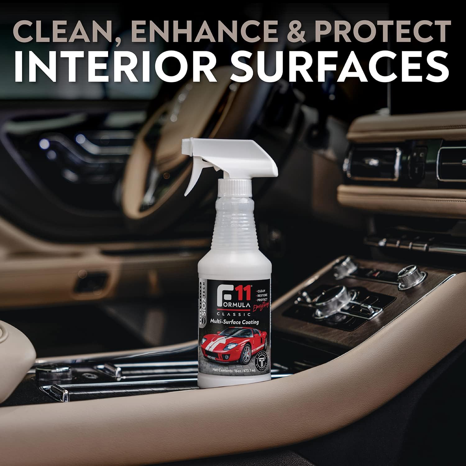 TopCoat F11 Car Polish & Sealer for Cars, Motorcycles, RVs and More – Water-Based Alternative to Ceramic Car Wax - 16 oz F11 Top Coat Spray Bottle