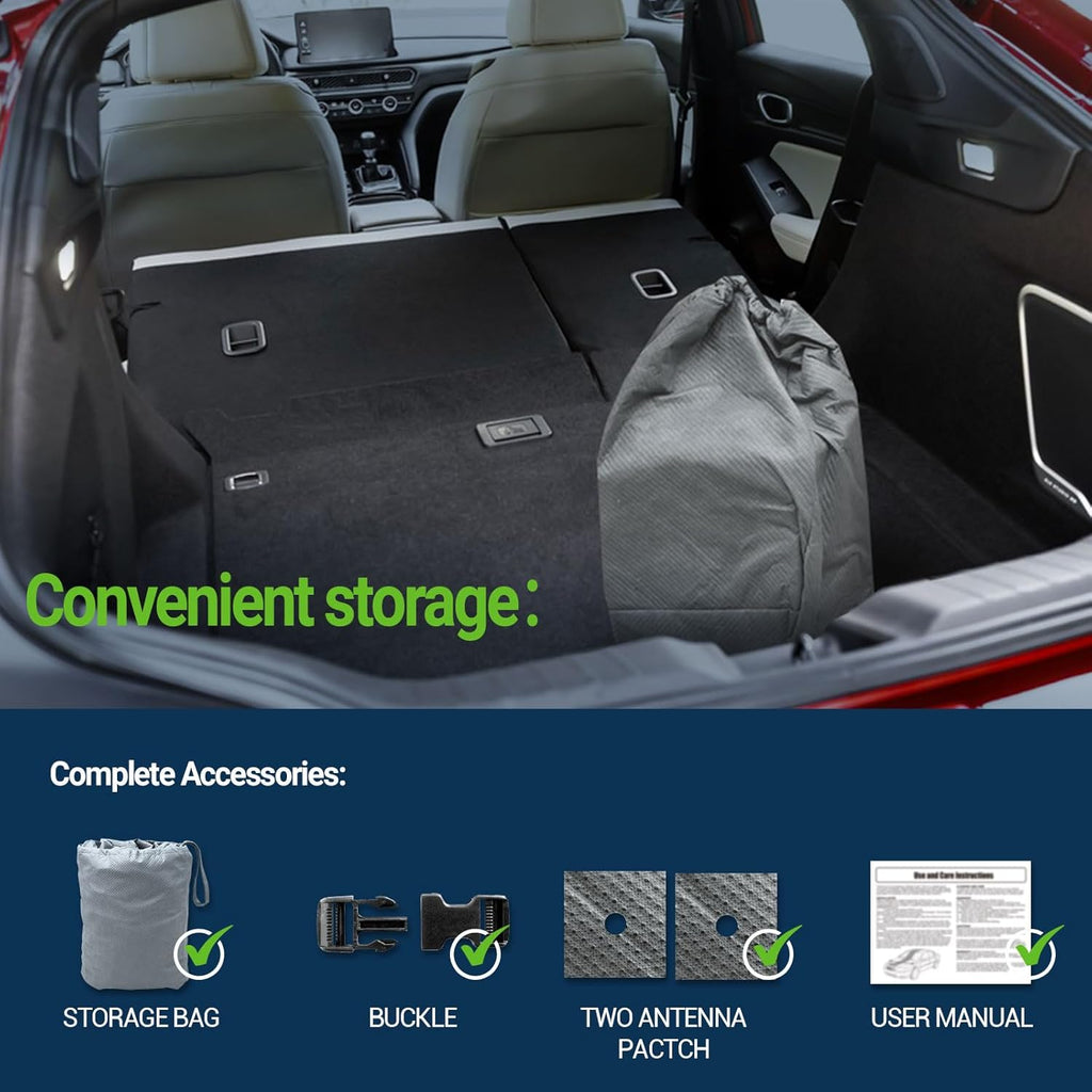 All Weather Waterproof Car Cover, 7-Layer Non-Woven Cotton Car Covers for Automobiles Car Snow Cover, Full Exterior Covers, Winter Rain Sun Sedan, Grey, Size Sedan C3 171"-185"