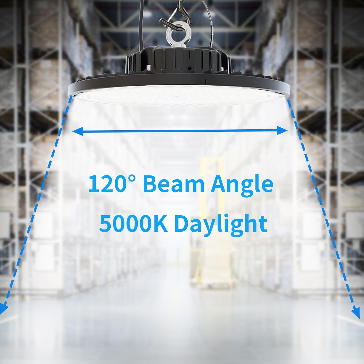 2 Pack UFO LED High Bay Light 250W, 35000 LM, 5000K with 5ft Power Cord, US Plug, Bright LED Shop Light for Basement Commercial Factory Garage Lighting, IP66 Waterproof, AC110-277V, ETL Listded