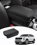 Shademax Center Console Cover for Kia Telluride Accessories 2026 2025 2024 2023-2020 Armrest Cover Cushion Pad PU Leather Armrest Seat Box Cushion Middle Console Lid Protector Anti-Scratch