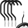 Shimeyao 8 Pcs Machine Thread Bicycle Storage Hook with Nut Heavy Duty Bike Hooks M10 x 1.5 Machine Threading Hook Rubber Coated Bicycle Hanger for Hanging Large Mountain Bike Tire (2.17 Inch,Black)