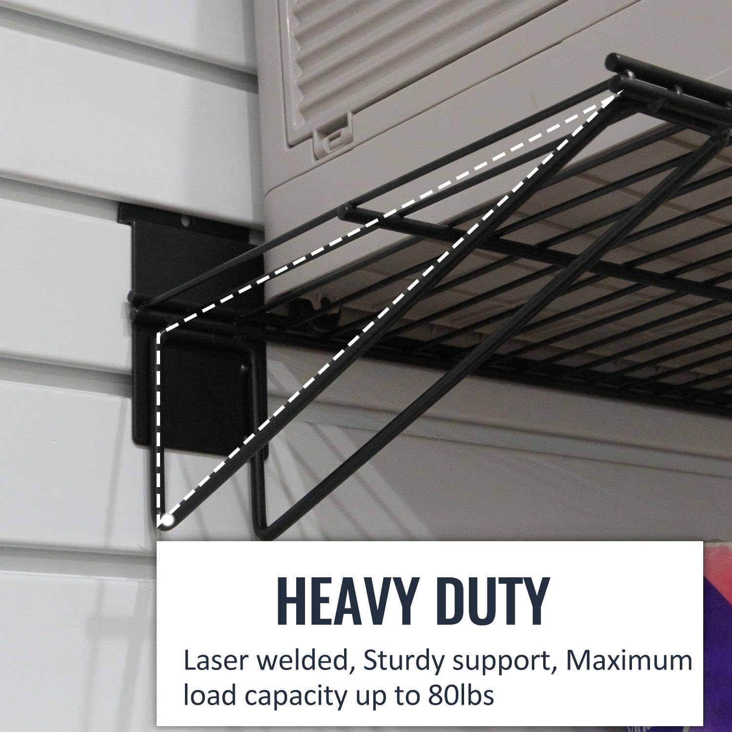 Slatwall Panel Garage Organizer PVC Slatwall Heavy Duty Wall Mounted Rack, Interlocking Slat Wall Panels for Tool Organization Peg Board(2 Pack Black)