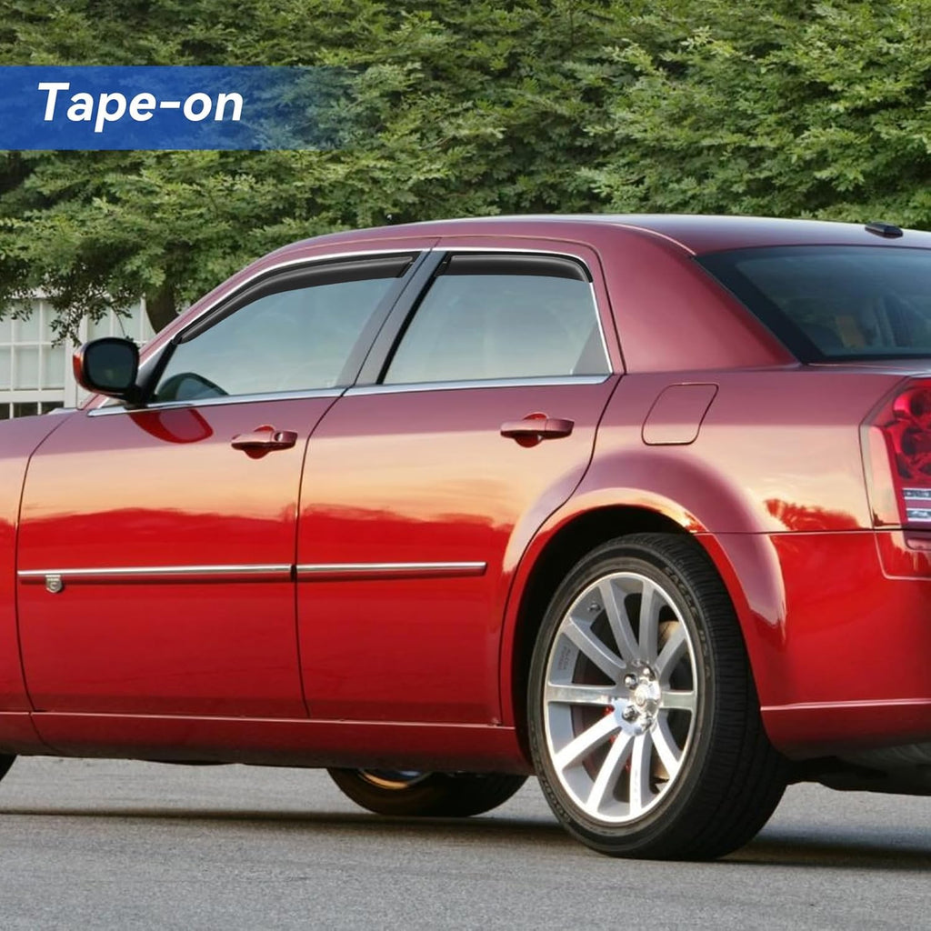 Window Visors Rain Guards Shield for 2005-2010 Chrysler 300, Out-Channel Window Vent Wind Deflectors Visors Shades for 2005-2008 Dodge Magnum