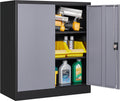 SISESOL Small Metal Cabinet with Shelves,36 inch Garage Storage Cabinet with Lock,Gray Metal Storage Cabinets with Locking Doors,Small Steel Lockable Cabinets for Home,Office,Shop,Garage