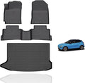 Wayhigh-All Weather Floor Mats & Cargo Liner Fit for Hyundai Kona 2018-2023/ Kona N 2022-2023, Custom Fit TPE Heavy Duty Car Mats Kona Accessories