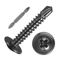 (200Pcs)#8×1” for Sheet Metal Self-Tapping Screws 410 Black Stainless Steel Truss Head High-Strength Quick Tapping
