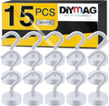 DIYMAG Magnetic Hooks, 30Lbs Strong Heavy Duty Cruise Magnet S-Hook for Classroom, Fridge, Hanging, Cabins, Grill, Kitchen, Garage, Workplace and Office Etc, (15 Pack-White)