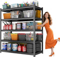 Garage Shelving Metal Storage Shelves 3500LBS Heavy Duty Shelf 5-Tier Adjustable Garage Shelving Units for Basement, Commercial, Warehouse, Industrial, Black