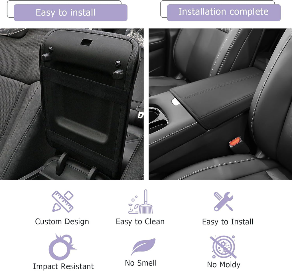 LUWU 2025 Murano Center Console Cover Compatible with 2025 Nissan Murano Accessories 2025 Murano SL/SV/Platinum Armrest Cover Center Console Pad Armrest Console Cover (Thin Black)