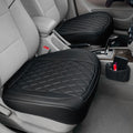 2 Pack Leather Front Car Seat Cover, Anti-Slip and Full Wrap Driver Car Seat Protectors with Storage Pocket, Luxury Waterproof Bottom Auto Seat Cushion Pad Mat for Most Vehicles(Black)