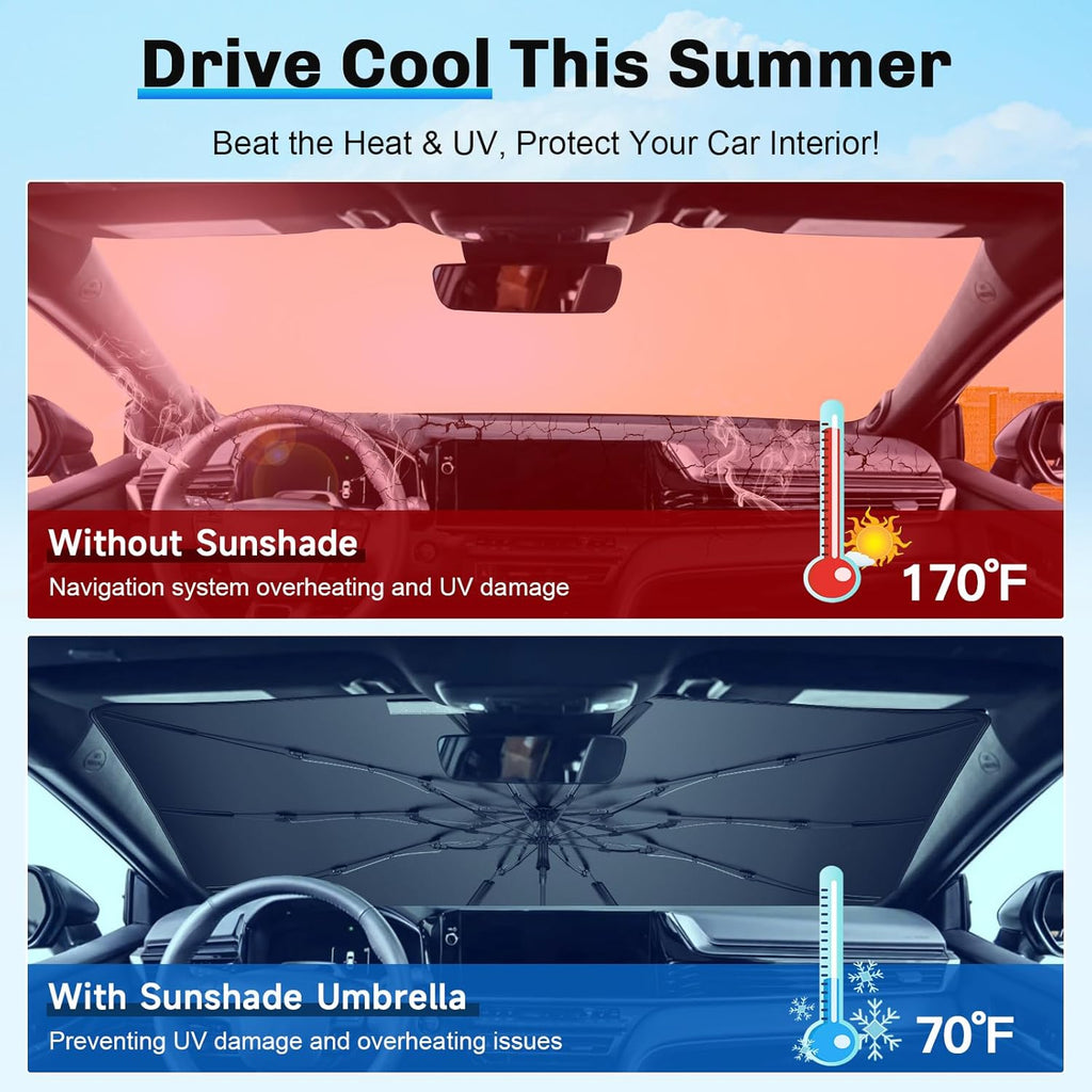 SXCY for 2025 Toyota Camry Windshield Umbrella Sunshade [Easier Foldable] for 2025 Toyota Camry Accessories 2025 Camry Sunshade Umbrella for 2025 Camry Windshield Sun Shade Umbrella Car Sun Protection