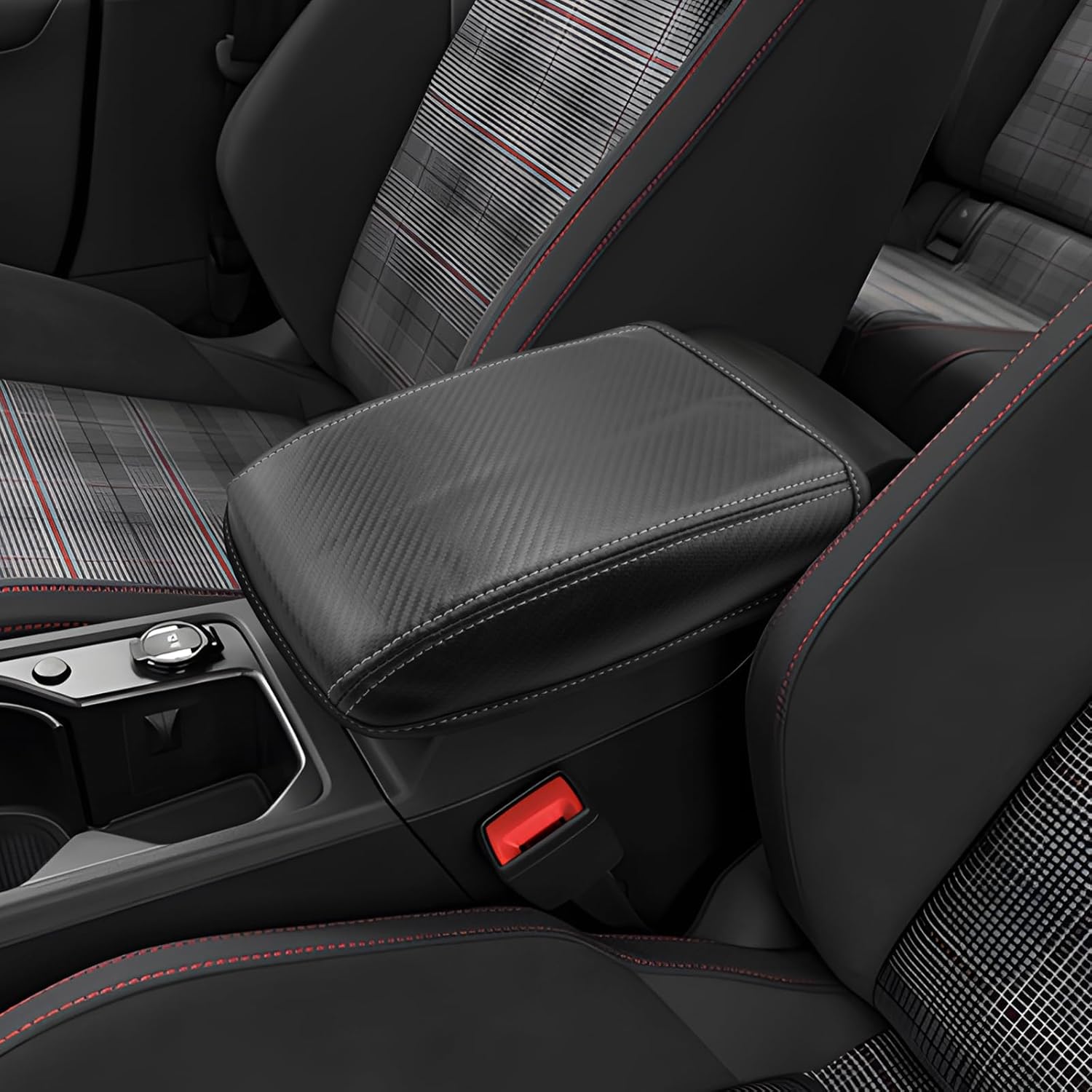 CDEFG for Volkswagen Golf R VW GTI Golf 8 MK8 2020-2025 Center Console Cover Armrest Box Cover for Golf R/GTI Golf8 Accessories Console Arm Rest Protector