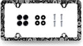 Black and White Paisley License Plate Frame Boho License Plate Holder Stainless Steel Funny Design with 4 Holes and Screws 12.3" x 6.3"