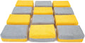 Autofiber Thick [Saver Applicator Terry] Ceramic Coating Applicator Sponge | 12 Pack | with Plastic Barrier to Reduce Product Waste. (Gold/Gray)