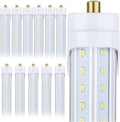 12 Pack, T8/T10/T12 8FT LED Tube Light, Single Pin FA8 Base, 100W 6000LM 6000K Cold White, 270 Degree V Shaped LED Fluorescent Bulb (200W Equiv.), Clear Cover, Dual-Ended Power