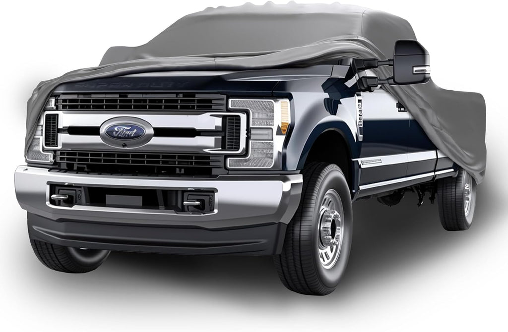 Car Covers Weatherproof Max Truck Cover & Warranty Compatible with Ford 1990-2002 F-350 Regular Cab, 8'– Outdoor Cover, Prevents Theft with Cable Lock