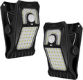 Tryme 45LEDs Solar Lights Outdoor Clip Motion Sensor Lights 3 Modes 3 Mounting Ways IP65 Waterproof Security Light for Chain Link Fence Camping Gate (2 Pack)