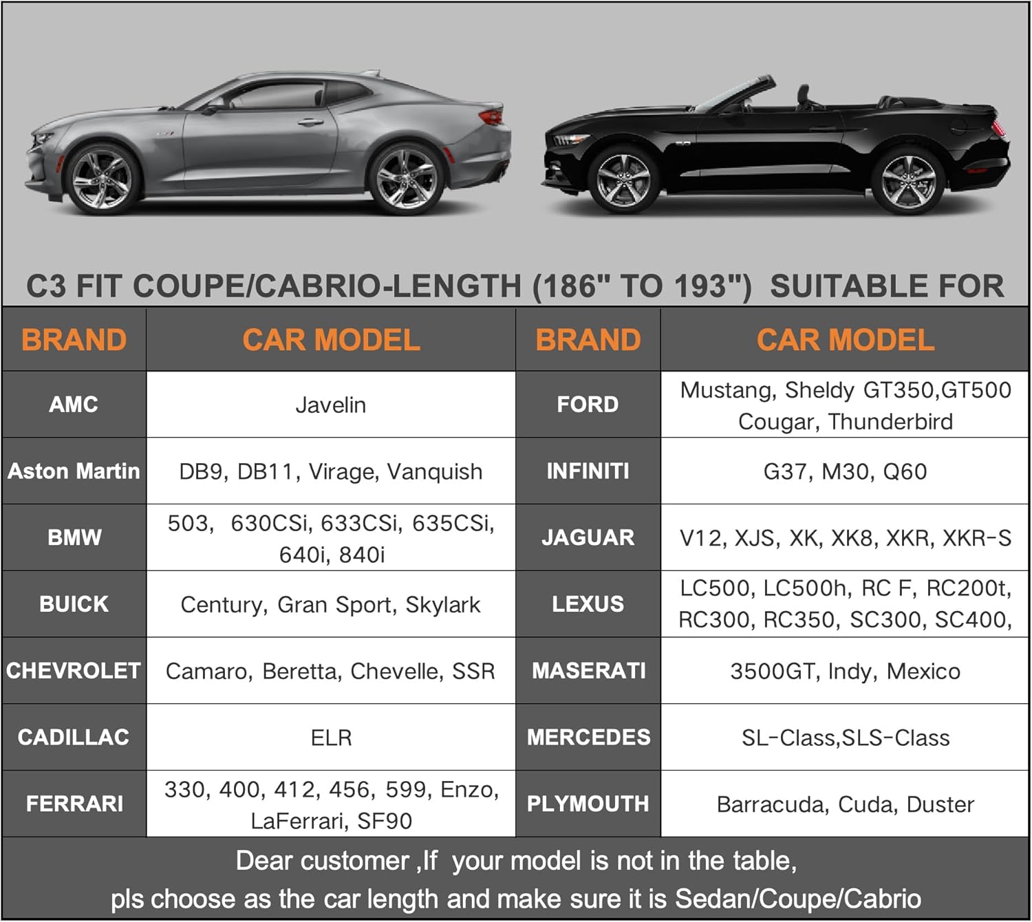 Kayme 6 Layers Car Cover Waterproof All Weather for Automobiles, Outdoor Full Cover Sun UV Snow Protection, Universal Fit for Ford Shelby, Chevy Camaro/Corvette, Lexus RC LC, Etc. (186-193 inch).
