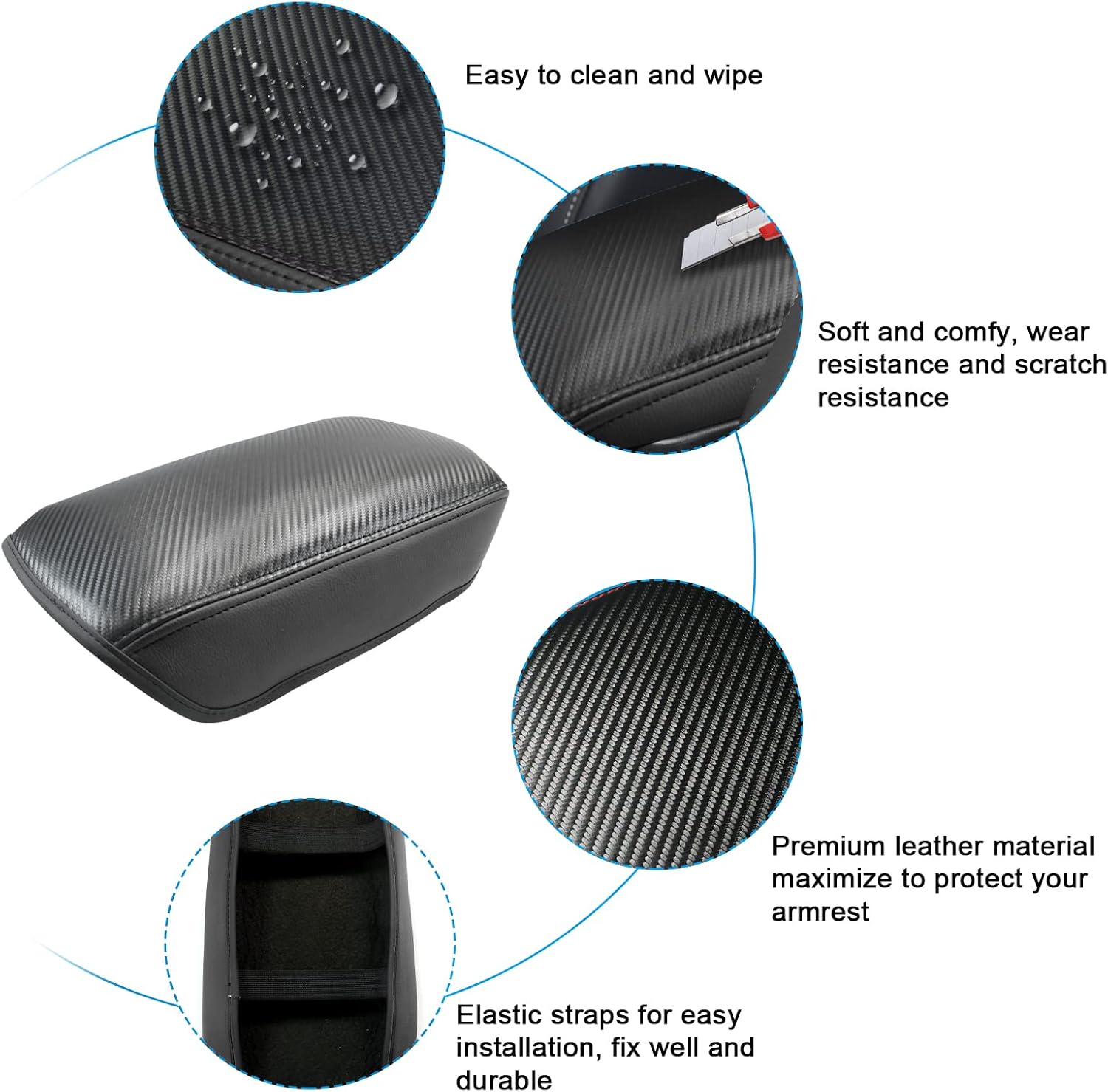SXCY Fit for 2023 2024 Mitsubishi Outlander Armrest Cover FIT for 2022 2023 Outlander Center Console Cover for 2023 2024 Outlander Middle Console Cover for 2024 Outlander (Black Microfiber Leather)