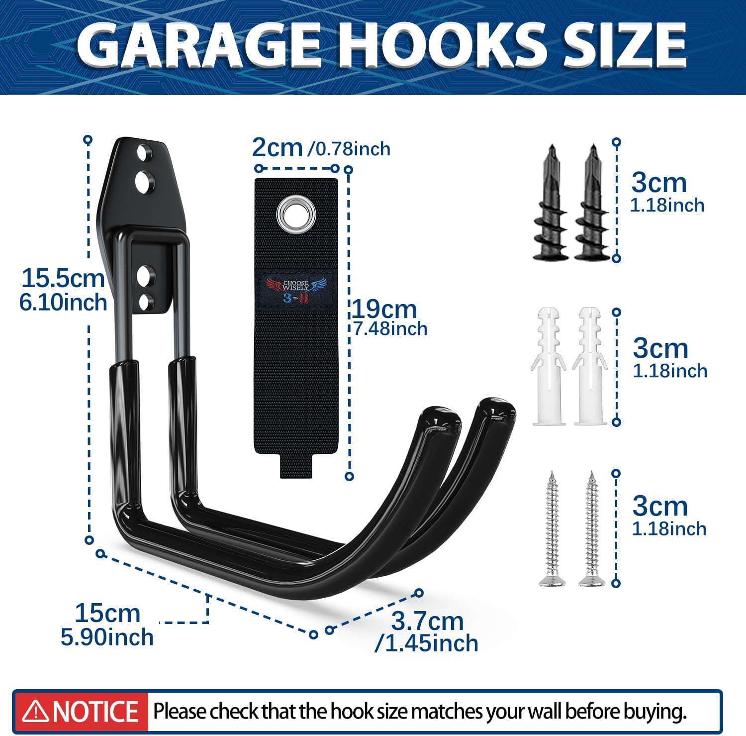 3-H Large Garden Hose Holder Wall Mount 4 Pack,Solid Steel Hose Hanger,Water Hose Holders for Outside,Perfect for Hanging Outdoor Air Hose,Ropes,Pipes,Garden Tools,Ladders,Bikes,Bulk Items(Black)