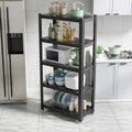63H Metal Kitchen Storage Shelves, 1600 LBS Heavy Duty Garage Shelving Unit, 5-Tier Adjustable Pantry Shelves, Food and Beverage Storage Rack, Appliance Storage Utility Shelf for Balcony - Black