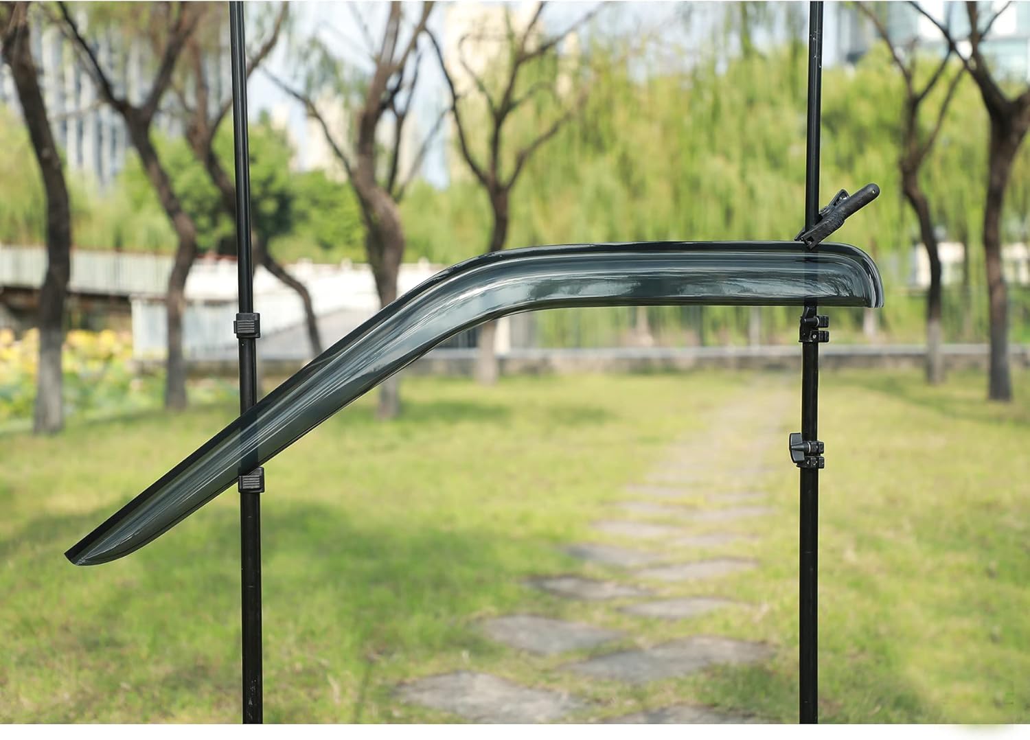 Front Window Visor Compatible with 98-04 Nissan Frontier 00-04 Xterra Rain Guards Wind Deflector Smoke 2pc 92212