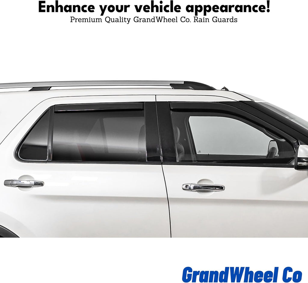 Window Deflectors Smoke Tinted In-Channel Side Window Vent Visor Deflectors Rain Guards Compatible with Tacoma 2005-2015 Double Cab - 4pcs. GW0731