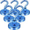 LOVIMAG Cruise Hits: 80LB Blue Magnetic Hooks, Door Magnets, Travel & ClassroomAccessorry Must-Haves (6 Pack)