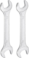 HARFINGTON 2pcs Double Open End Wrench 17mm x 19mm Metric 15 Degree Offset Angle Small Flat Head Wrench Galvanizing Open Ended Spanner for Automotive Repair Furniture Assembly