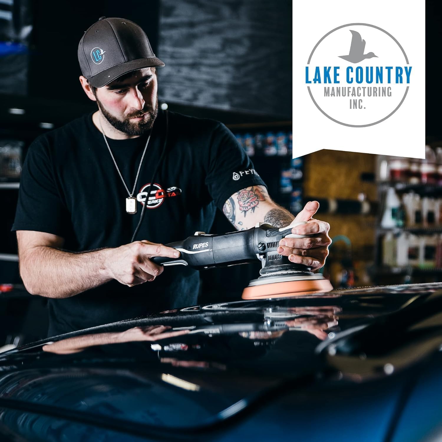 Lake Country HDO Black Foam Finishing Pad (1 Pack, 6.5”) - Premium Heavy Duty Orbital Finishing Pad for Painted Surfaces. Fits 6" Backing Plate.