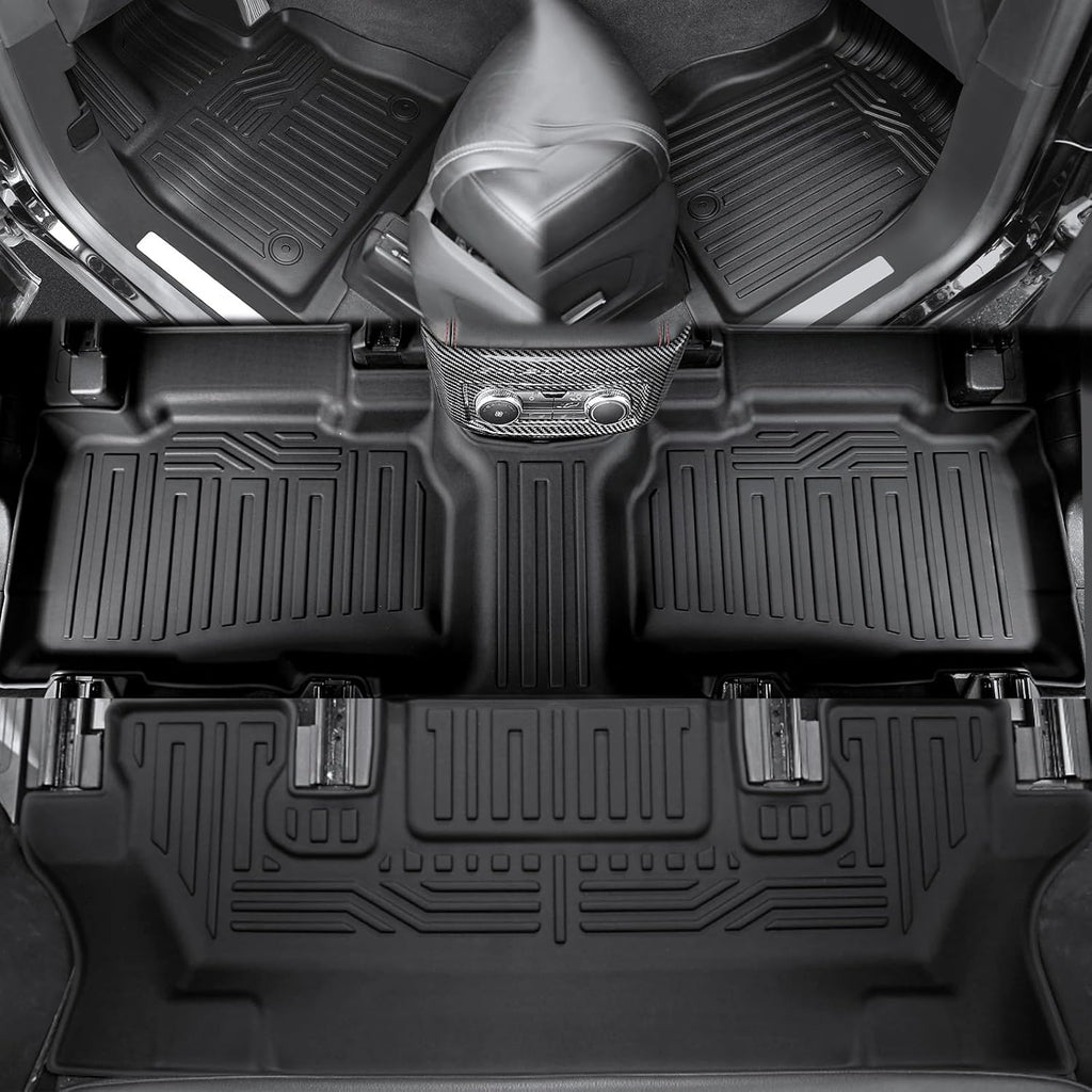 Floor Mats for 2025 2020-2024 Ford Explorer (6-seat), All Weather TPE Floor Mat Cargo Mat with Backrest Mats for Ford Explorer ST Car Accessories