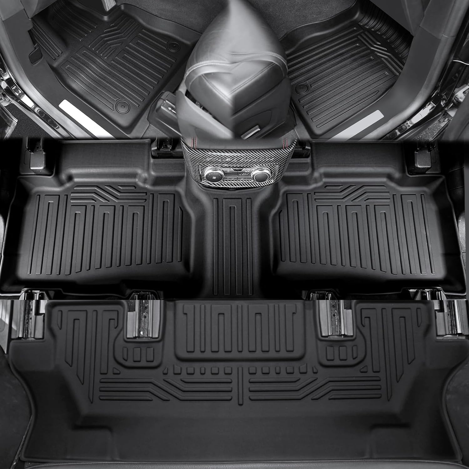 Floor Mats for 2025 2020-2024 Ford Explorer (6-seat), All Weather TPE Floor Mat Cargo Mat with Backrest Mats for Ford Explorer ST Car Accessories