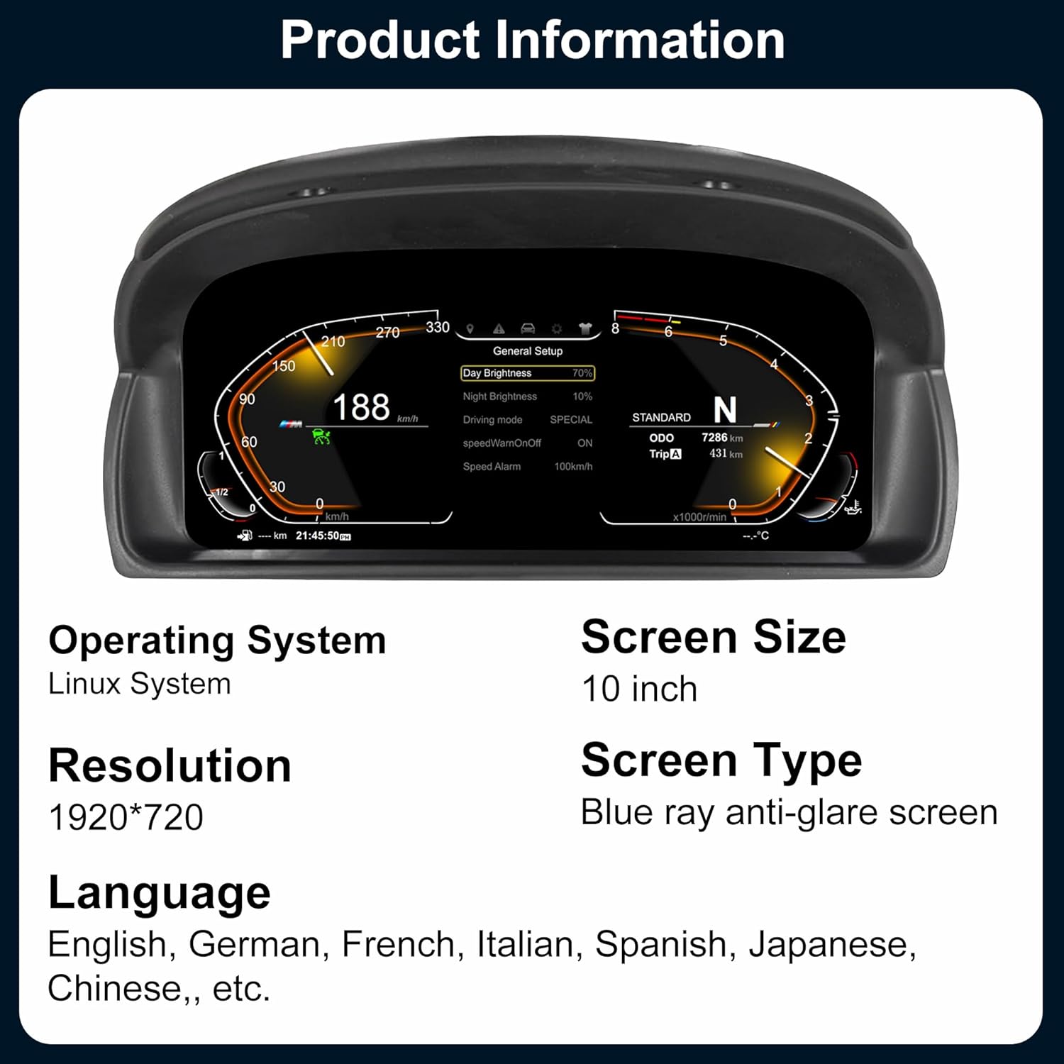 Speedometer Instrument for BMW E84 2006-2015 CCC CIC Linux System Original Car Information Display Digital Cluster Dashboard Screen