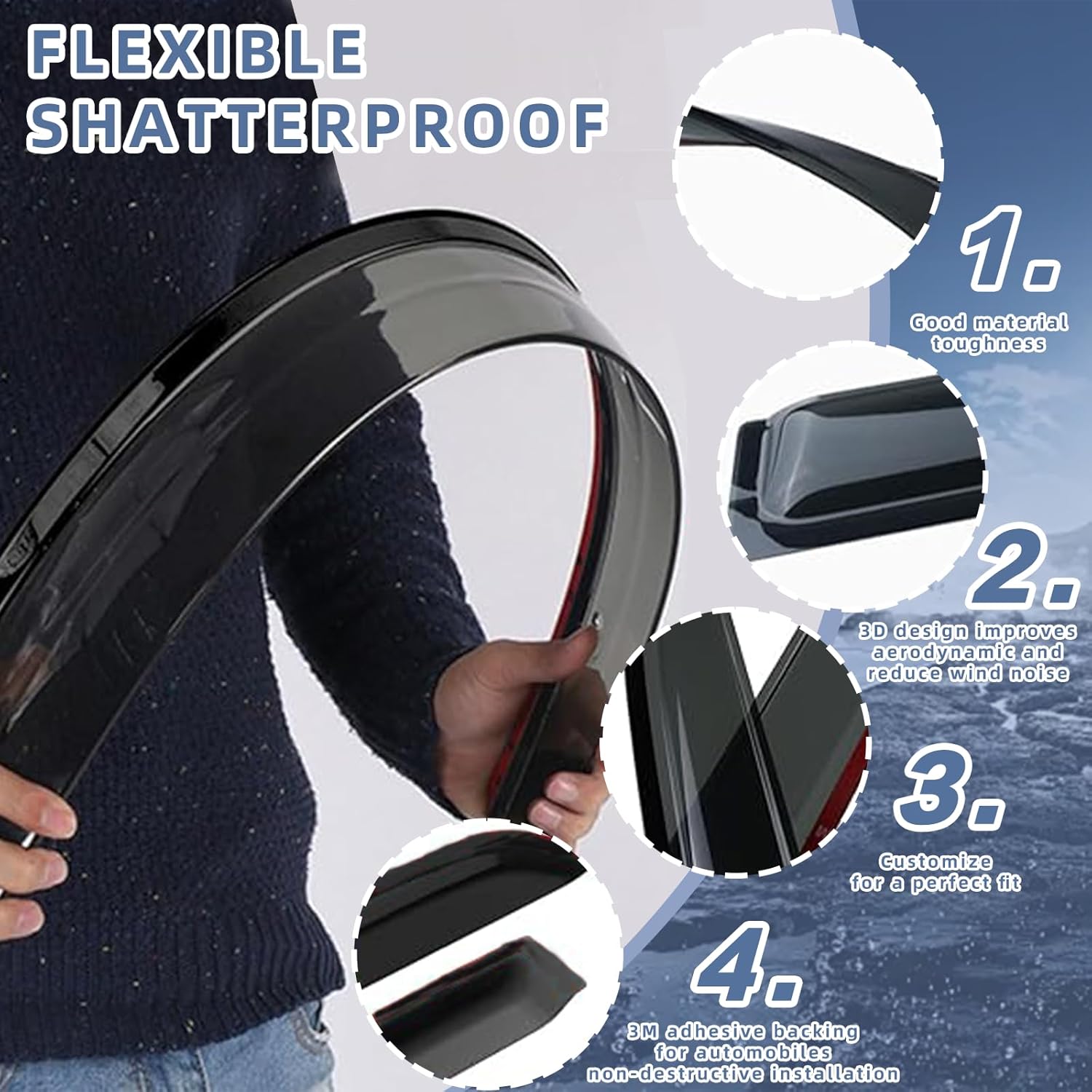 Window Visors Rain Guards fits 2010-2024 4Runner, Out-Channel Window Wind Deflectors Vent Shades Accessories, Dark Smoke 4 Pcs, 2011 2012 2013 2014 2015 2016 2017 2018 2019 2020 2021 2022 2023