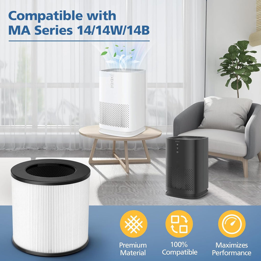 Model 14 Replacement Filter for MA Series 14/14W/14B Air Purifier, 3-in-1 HEPA Activated Carbon Filter ("14" Means Model not Height)