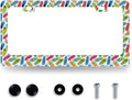 Flip Flops License Plate Frame Beach License Plate Holder Stainless Steel Colorful License Plate Car Accessory Funny License Plate Decoration Men Women Size 12.2" x 6.2" with Screws