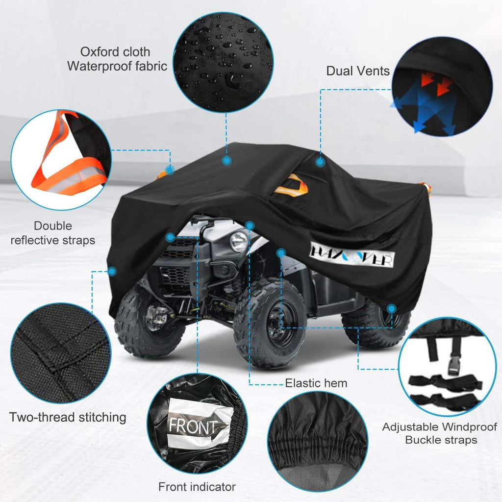 ATV Cover Waterproof Heavy Duty XXXL 102 Inches 300D Oxford Cloth Quad ATC 4 Wheeler Rain Cover All Weather for Polaris Sportsman Yamaha Honda Kawasaki Quad Bike(102 * 48 * 48 Inch)