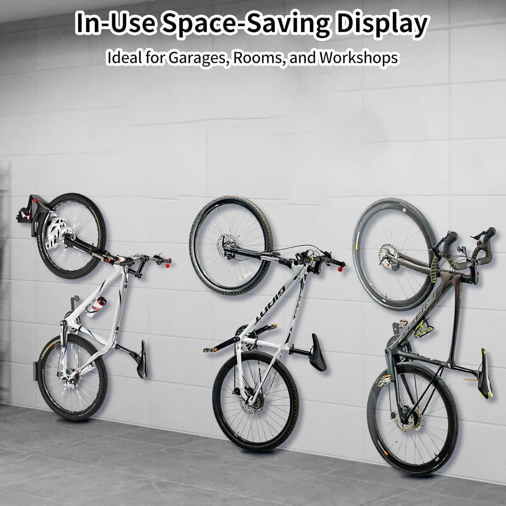 Road Bike Handlebar Wall Mount, Space-Saving & Easy Installation, Sturdy Garage Bike Storage Holds Up to 66lbs