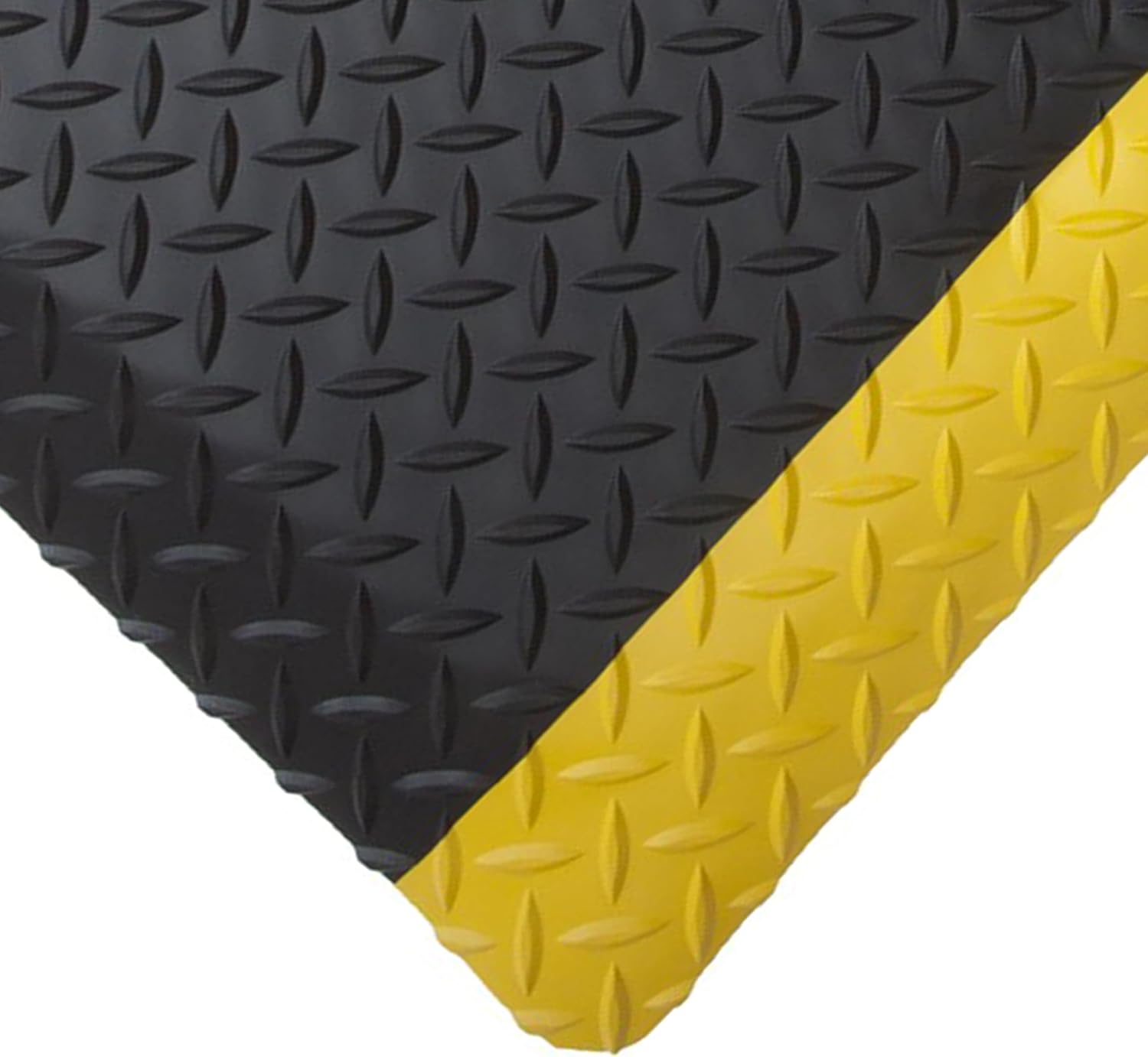 Rhino Mats, American Classic Diamond Anti-Fatigue Mats, Industrial Ergonomic Comfort Standing Mat for Work, Home, Garage, Office, Kitchen or Anywhere (Black/Yellow 1" Thick, 4 FT. x 11 FT.)