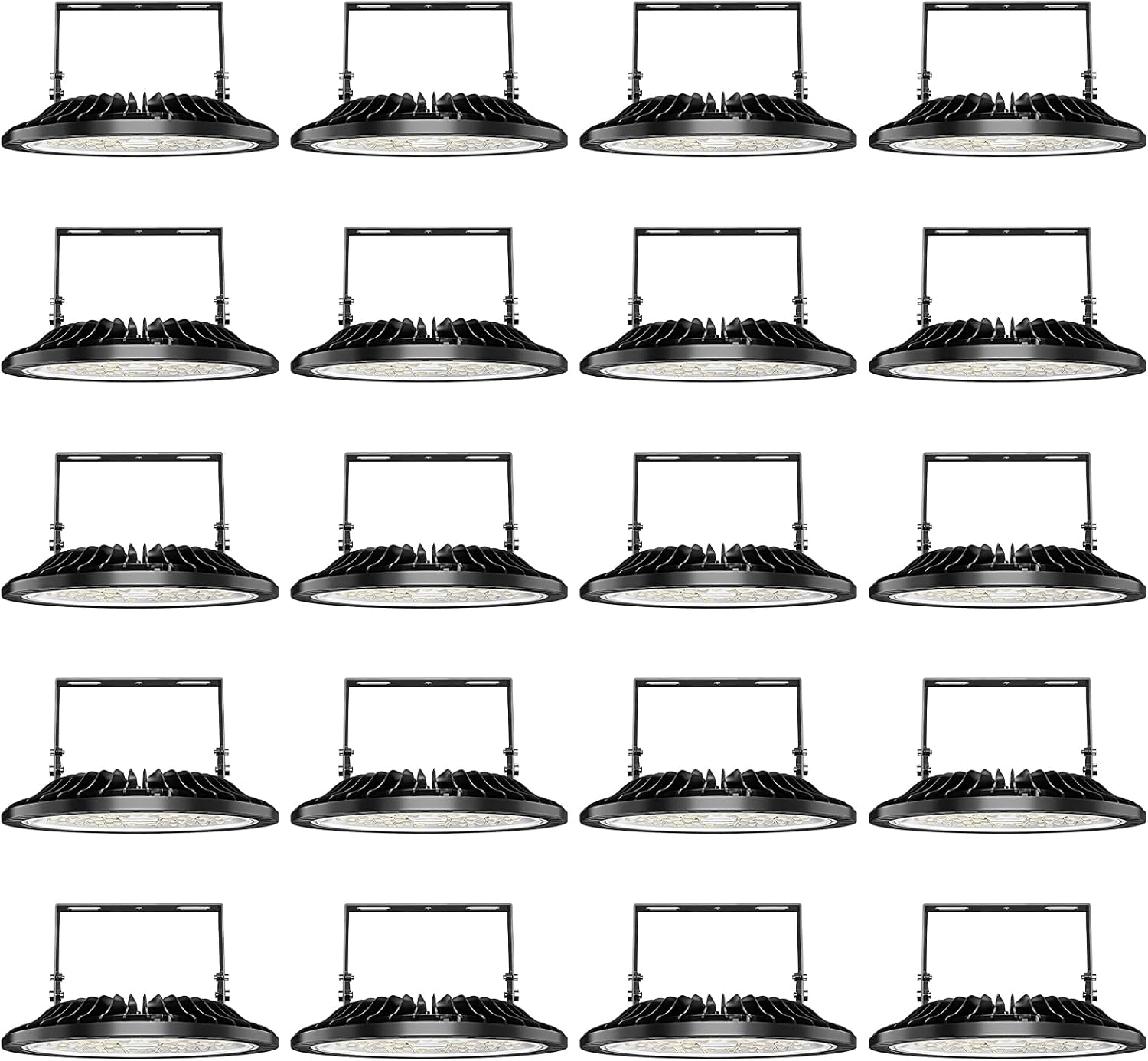 Viugreum 20 Pack 200W UFO LED High Bay Lights, 20,000LM 120V, 5000K Daylight, Alternative to 900W MH/HPS for Garage, Workshop, Barn, Factory, Warehouse